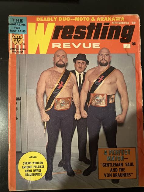 Wrestling Revue Magazine September 1968 Von Brauners Cover Nandp