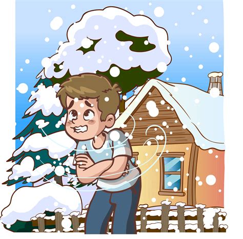 Shivering Boy Feeling Cold Freezing Temperature Cold Weather