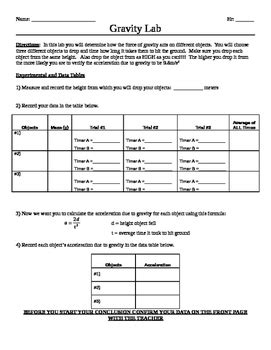 Freefall And Acceleration Due To Gravity Lab Zikhack
