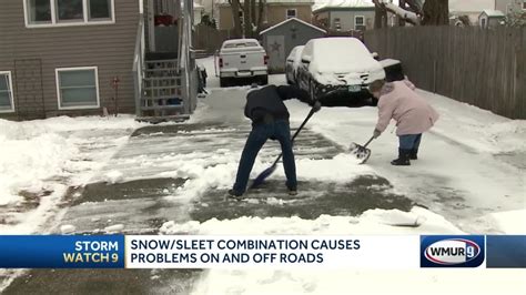 Snow Sleet Cause Problems On And Off New Hampshire Roads Youtube