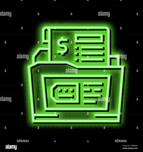 Dossier Allowance Neon Glow Icon Illustration Stock Vector Image And Art