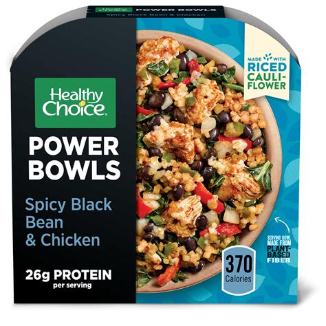 Healthy Choice Power Bowls Spicy Black Beans Chicken And Riced Cauliflower Frozen Meal 9 25 Oz