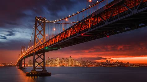 Golden Gate Bridge Wallpaper 4K, Night City, San Francisco