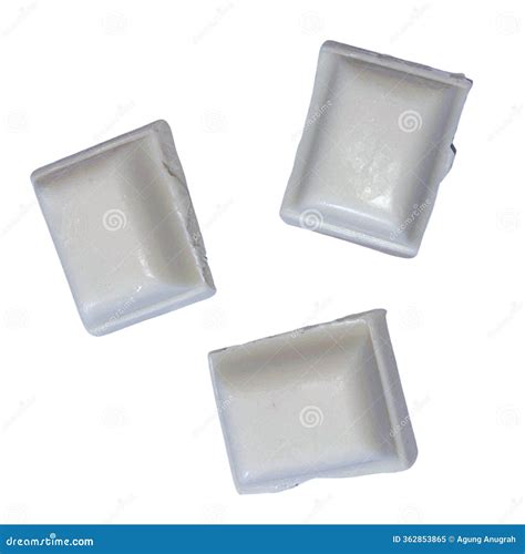 White Milk Chocolate Pieces Isolated on White Background Stock Image