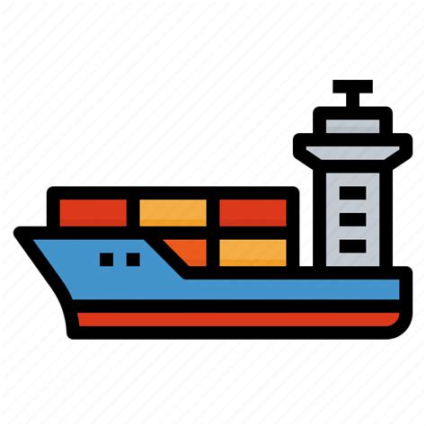 Cargo Container Freight Ship Transport Icon