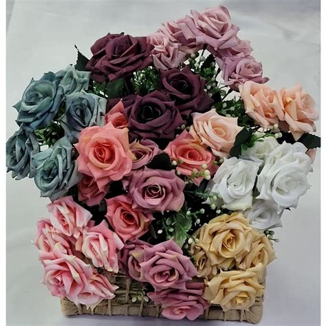 Rosa Artificial 5 Hastes Shopee Brasil