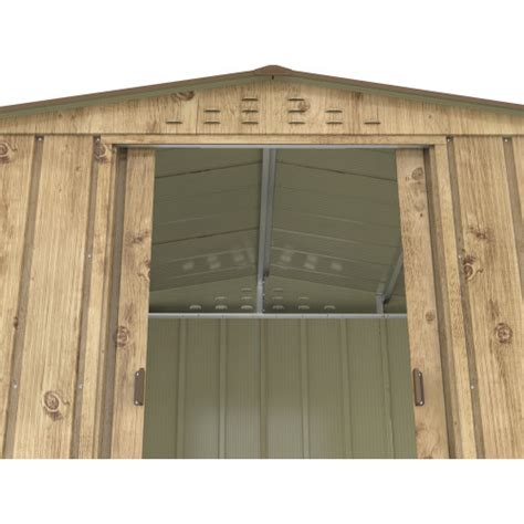 Duramax Abri de jardin métal WOODGRAIN 7 75m² kit ancrage Imi