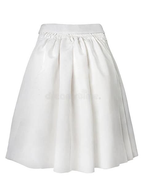 White Pleated Skirt With Elastic Waist Isolated On Transparent Stock
