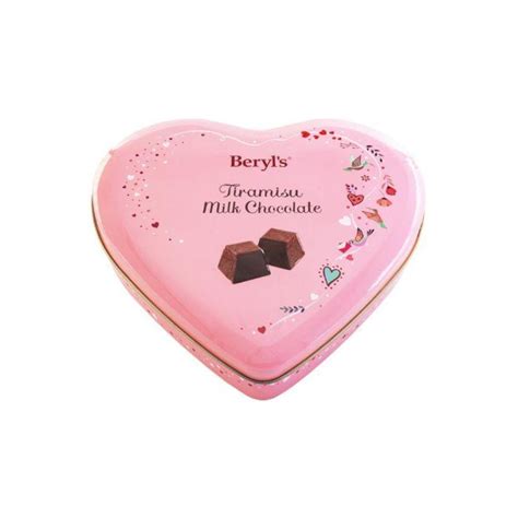 Beryl S Tiramisu Milk Chocolate Pink Color Heart Shape Tin Ntuc