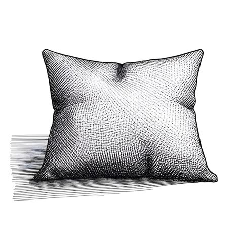 Premium Vector Pillow Monochrome Ink Sketch Vector Drawing Engraving