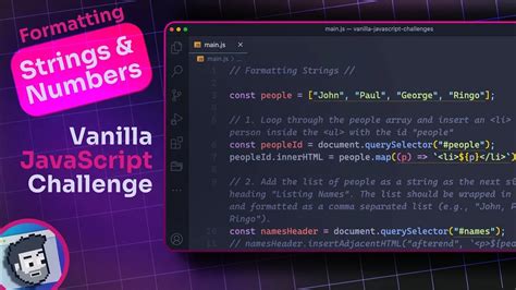 Vanilla Javascript Challenge Format Strings Numbers