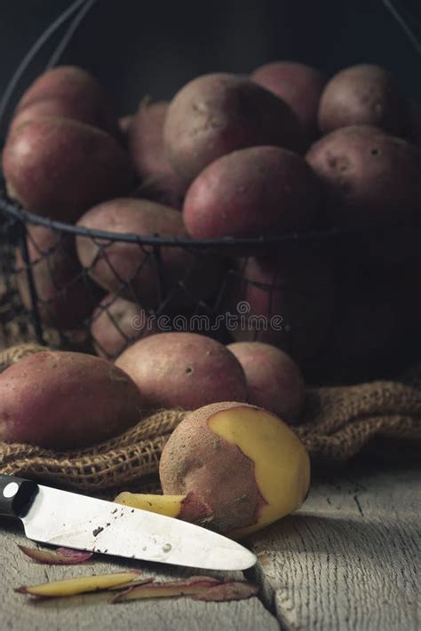 Potatoes In Basket Stock Photo Image Of Organic Close