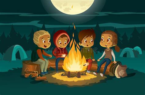 Kids Camping Stock Vector Illustration Of Cartoon Adorable 24833336