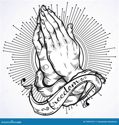 Beautifully Detailed Human Hands Folded In Prayer Appeal To The God