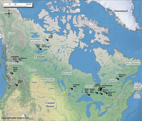 Canada Gold Mines Map World Gold Mines