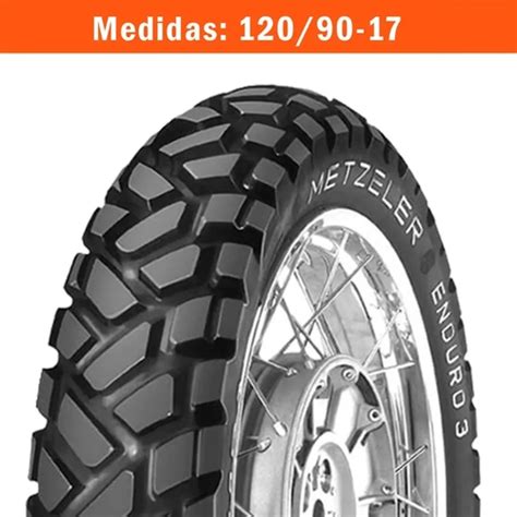 Pneu De Moto Metzeler Aro 17 120 90 17 64S Enduro 3 Sahara Traseiro No