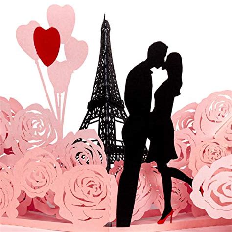 Paper Love Eiffel Tower Love Pop Up Valentines Day Card 3d Popup Greeting Cards For Wedding