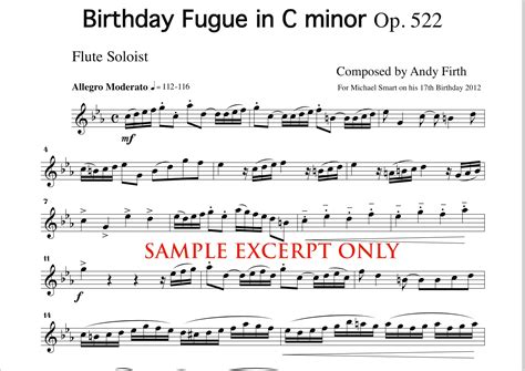 Fugue in C Minor-Flute and Piano - Andy Firth Music