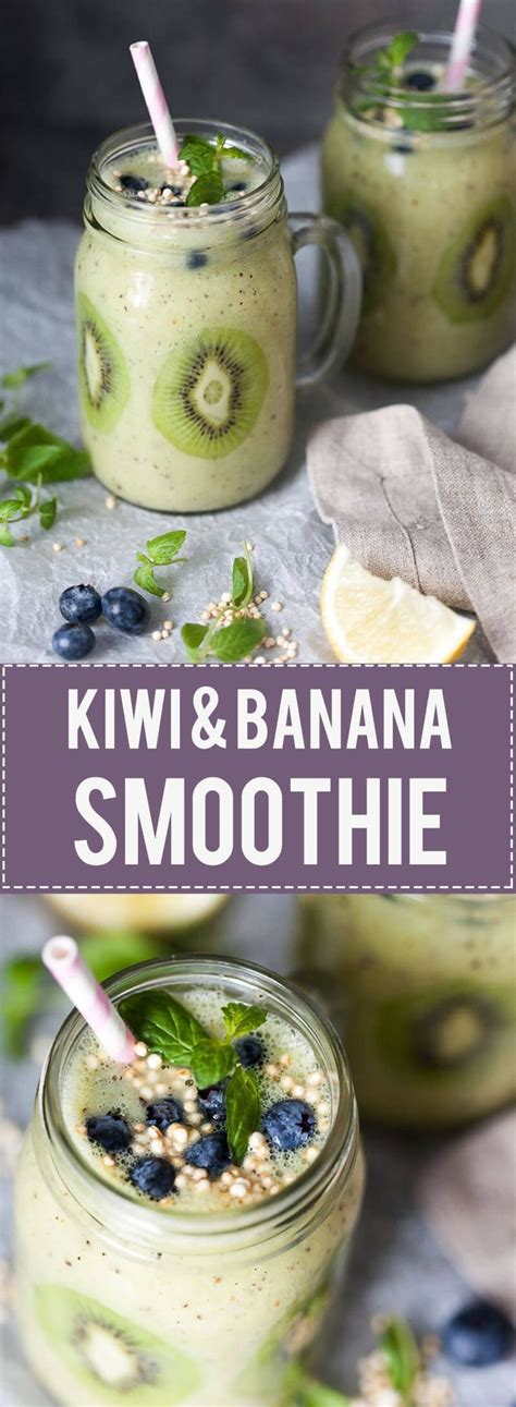 This Kiwi Banana Smoothie With Blueberries Looks Almost Like Spring