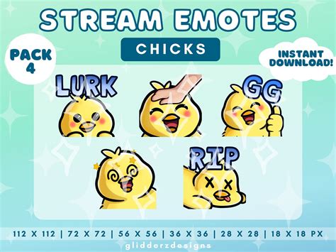 Chick Twitch Emotes Twitch Chicken Emotes Bird Twitch Etsy