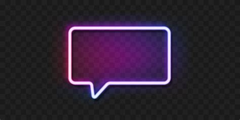 Premium Vector Neon Speech Bubble On Transparent Background