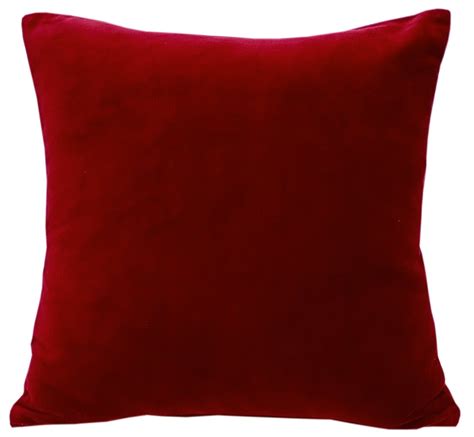 Solid Velvet Cushion Cover Red Etsy