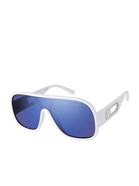 Modern Shield Aviator Sunglasses In Matte White Jessica Simpson