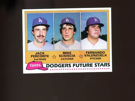 1981 Topps Los Angeles Dodgers Rookie Fernando Valenzuela Mike Scioscia