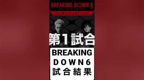 【速報】breaking Down6 ブレイキングダウン試合結果 Youtube