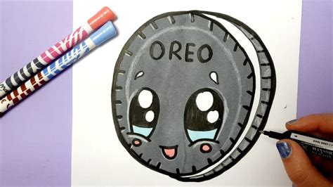 How To Draw A Cute Oreo Cookie Easy Drawing Kawaii Doodles Kawaii