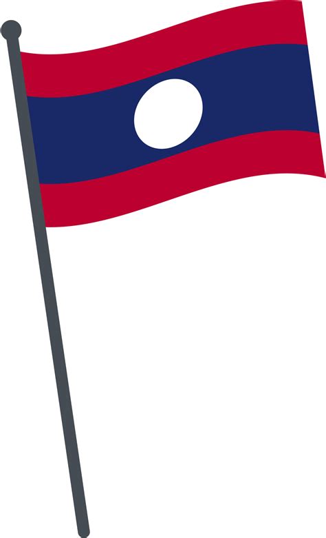 Laos Bandera Ondulaci N En Polo Nacional Bandera Polo Transparente