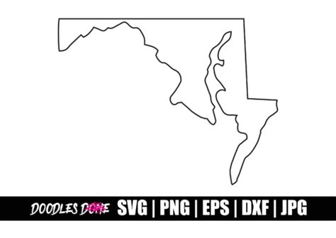 1 Maryland Outline Svg Cut File Designs & Graphics