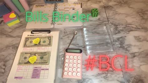 CASH STUFFING BILLS BINDER BCL ZERO BALANCE BUDGET LOW INCOME