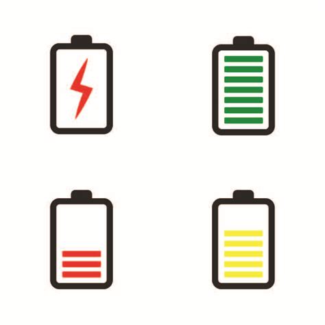 Phone Battery Icon Collection Design Vector Free Download Battery Batterysymbol Collection