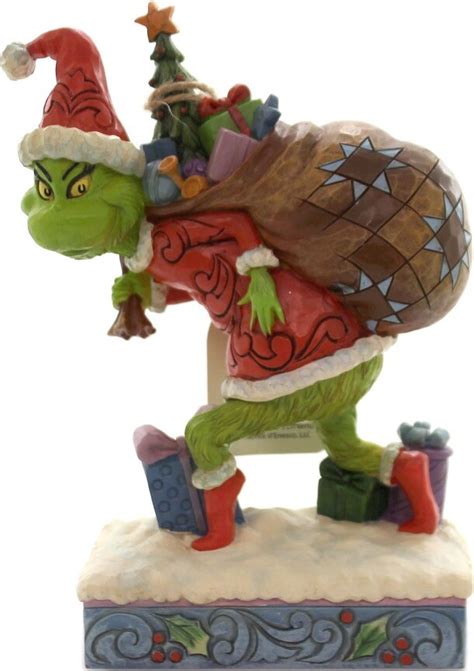 Jim Shore Grinch Tip Toeing W Bag Of Gift Dr Seuss Figurine