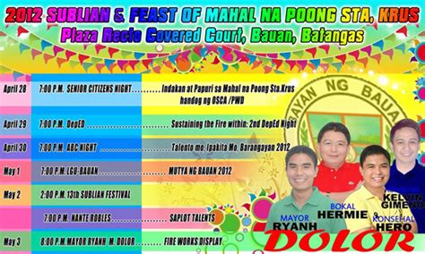 Bauan Fiesta Activities 2012 Ang Official Website