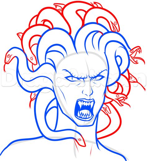 Drawing Medusas Head Step By Step Step 7 Medusa Drawing Easy