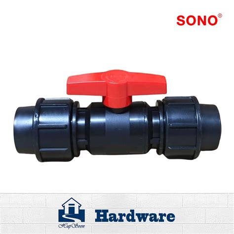 Sono Heavy Duty Pp Push Fit Compression Hdpe Poly Pipe Ball Valve Stop