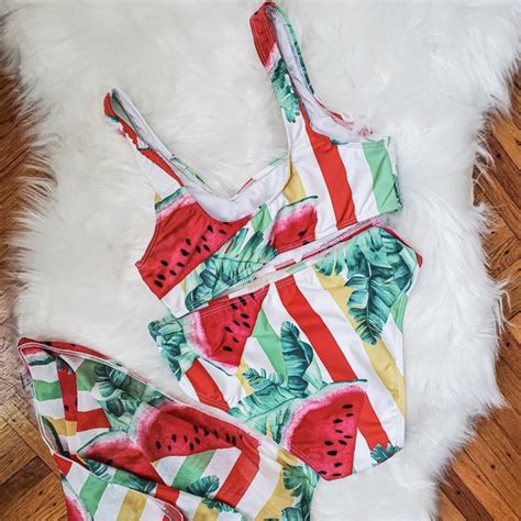 Viva Boutique Swim Viva Watermelon Print Bikini Set With Cover