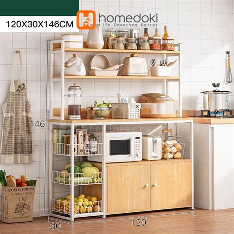 Jual Homedoki Rak Dapur Susun Minimalis Rak Oven Microwave Bumbu Dapur