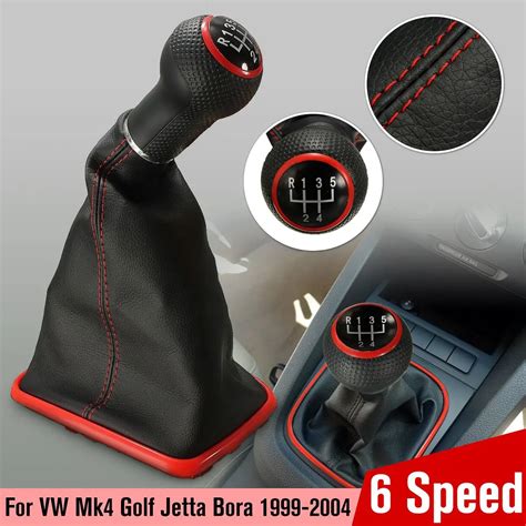 Buy 56 Speed Red Car Gear Shift Knob Shifter Gaiter Boot For Volkswagen For Vw