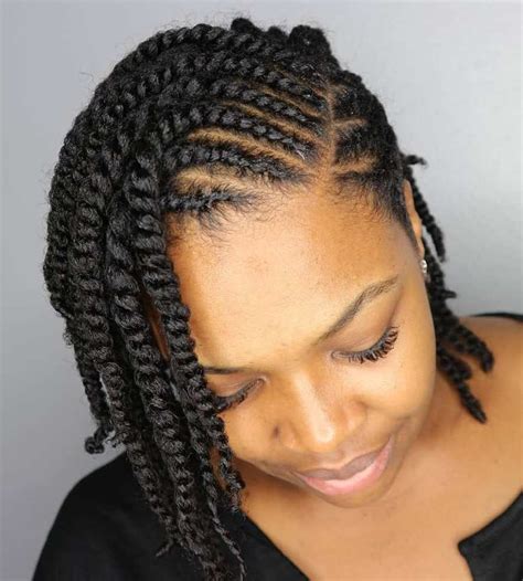 Side Parted Twisted Bob Protective Hairstyles For Natural Hair