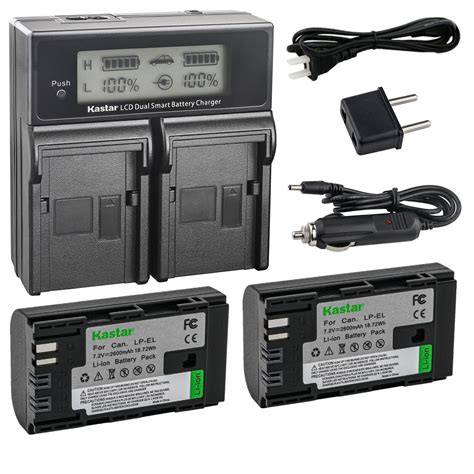 Kastar Battery Lcd Fast Charger For Canon Lp El Battery And Canon