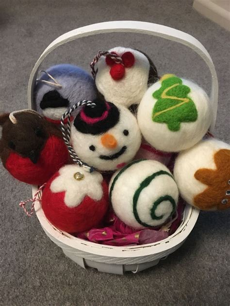 Needle Felt Christmas Baubles For Festive Decor