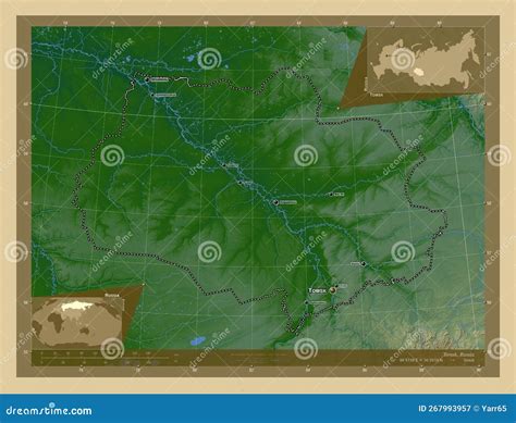 Tomsk Russia Physical Labelled Points Of Cities Stock Illustration