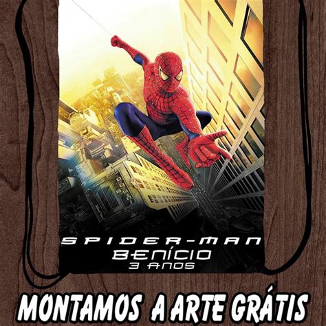 Kit Mochilinha Sacolinha Bolsinha Mochila Homem Aranha Elo