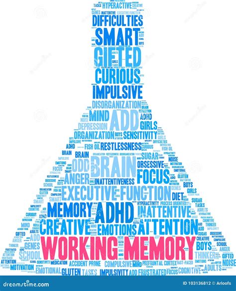 Working Memory And Conscious Awareness Outline Diagram Vector