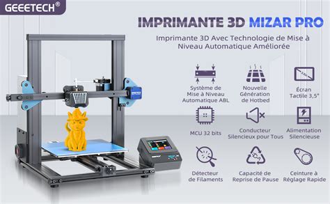 Geeetech Mizar Pro Imprimante D Fdm Auto Nivelante Cran Tactile