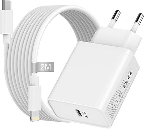 20w Chargeur Rapide Avec Câble Iphone 2m Certifié Apple Mfi Prise