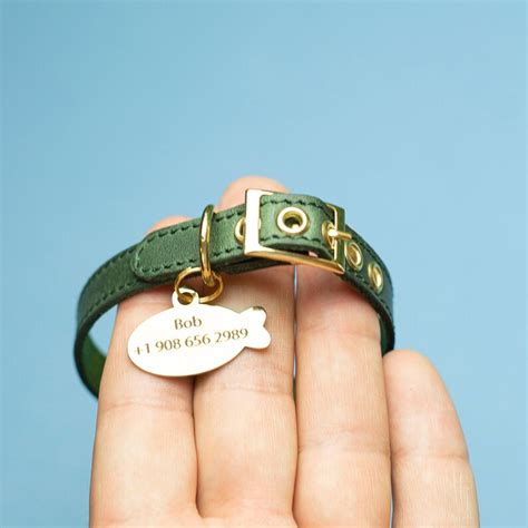 Cute Cat Collar Personalized Leather Collar Custom Collar Etsy